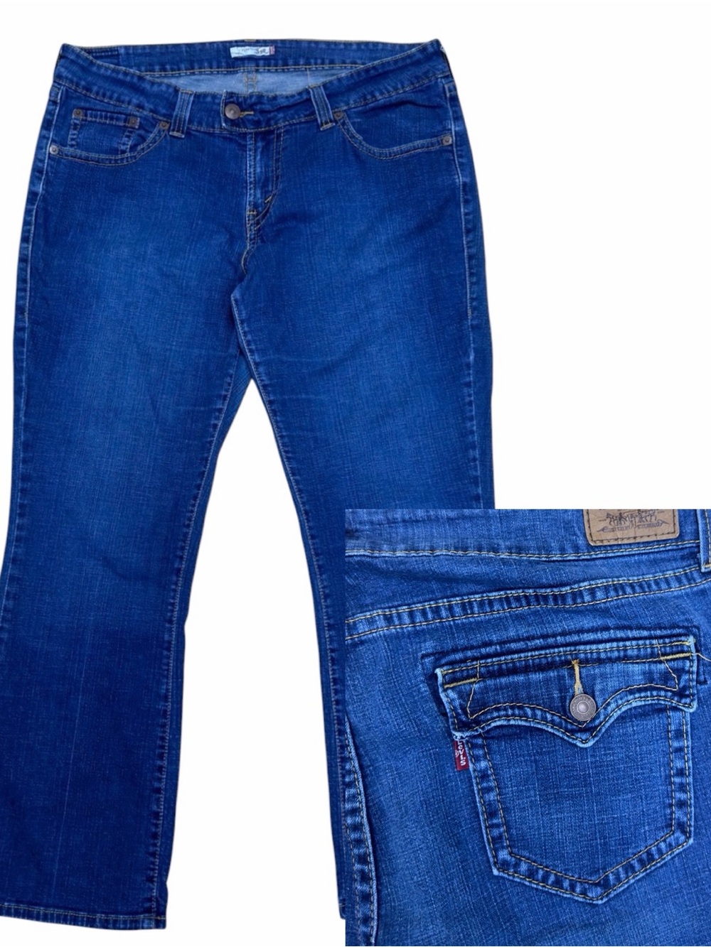 Levi's 542 Flare Women’s Dark Blue Jeans Size 18 Y2K